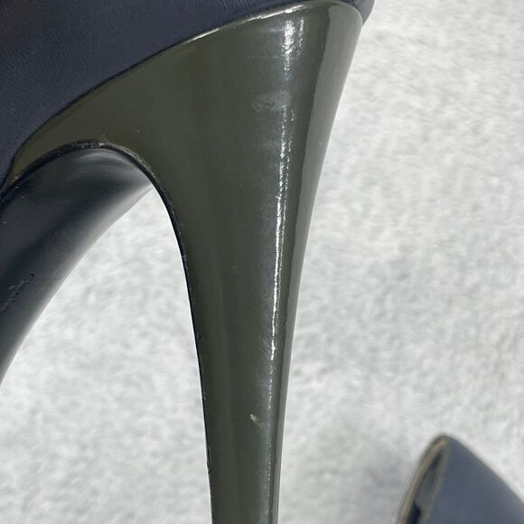 Gianfranco Ferre Pump Heels Shoes Navy Green Women's Size 39 US 9 Leather - Picture 16 of 16